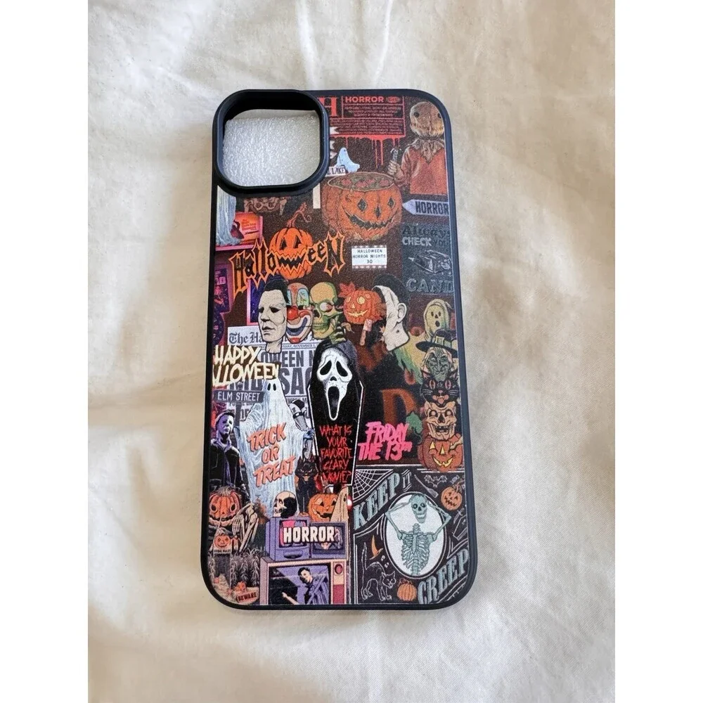 iPhone 14 Plus Case Horror Halloween Ghostface Michael Myers Collage